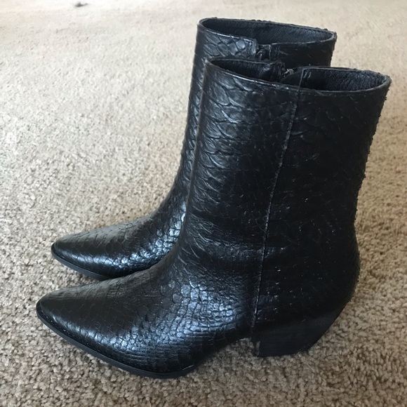 Matisse black leather snakeskin Caty boot - Picture 7 of 8
